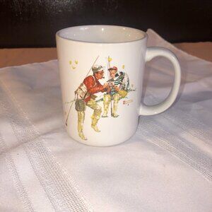 Vintage 1987 Fishing Themed Norman Rockwell Museum Collection Coffee Cup